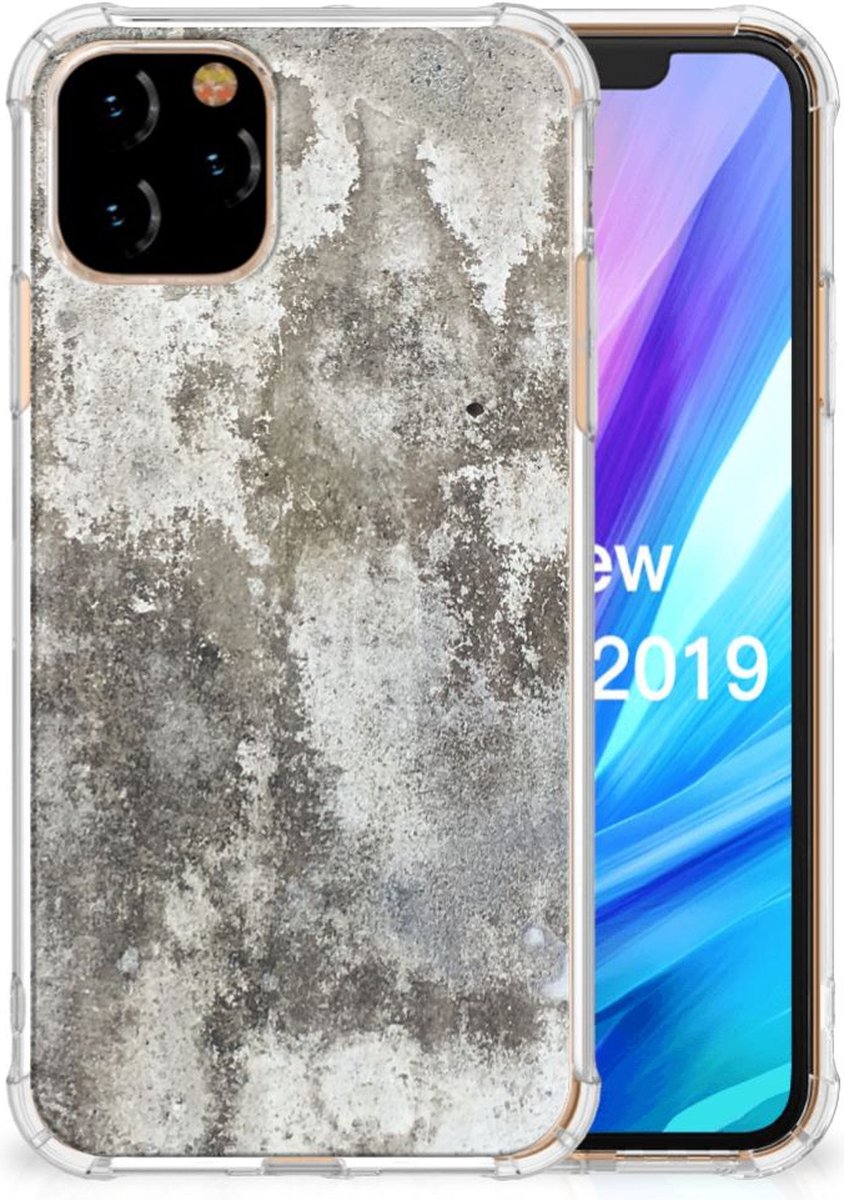 Apple iPhone 11 Pro Anti-Shock Hoesje Beton Print