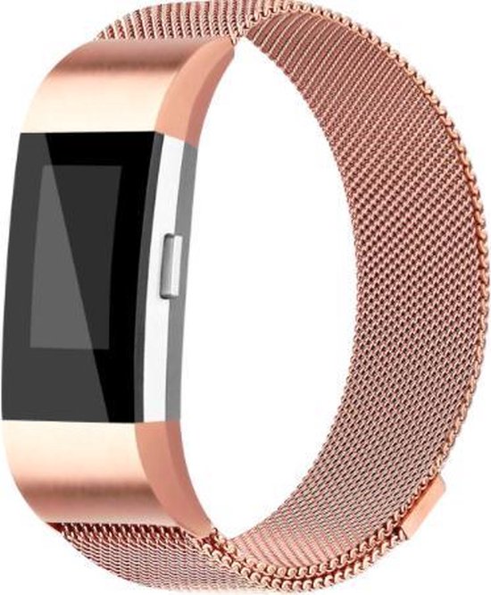Veel Bijdrage half acht YONO Milanees Bandje Rose Gold voor Fitbit Charge 2 - Vervangende RVS  Armband met... | bol.com