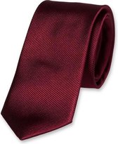 E.L. Cravatte Smalle Stropdas - Bordeauxrood - 100% Zijde