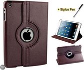 geschikt voor iPad Mini / Mini 1/ 2 /3 bruin 360 draai case hoes map + stylus