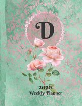 Plan On It Large Print 2020 Weekly Calendar Planner 15 Months Notebook Includes Address Phone Number Pages - Monogram Letter D