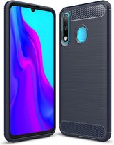 Armor Brushed TPU Back Cover - Huawei P30 Lite Hoesje - Blauw