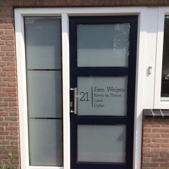 natuurlijk Hoogland Blazen Voordeur raamsticker naam en huisnummer liggend | Raamstickers | Naambord  sticker... | bol.com