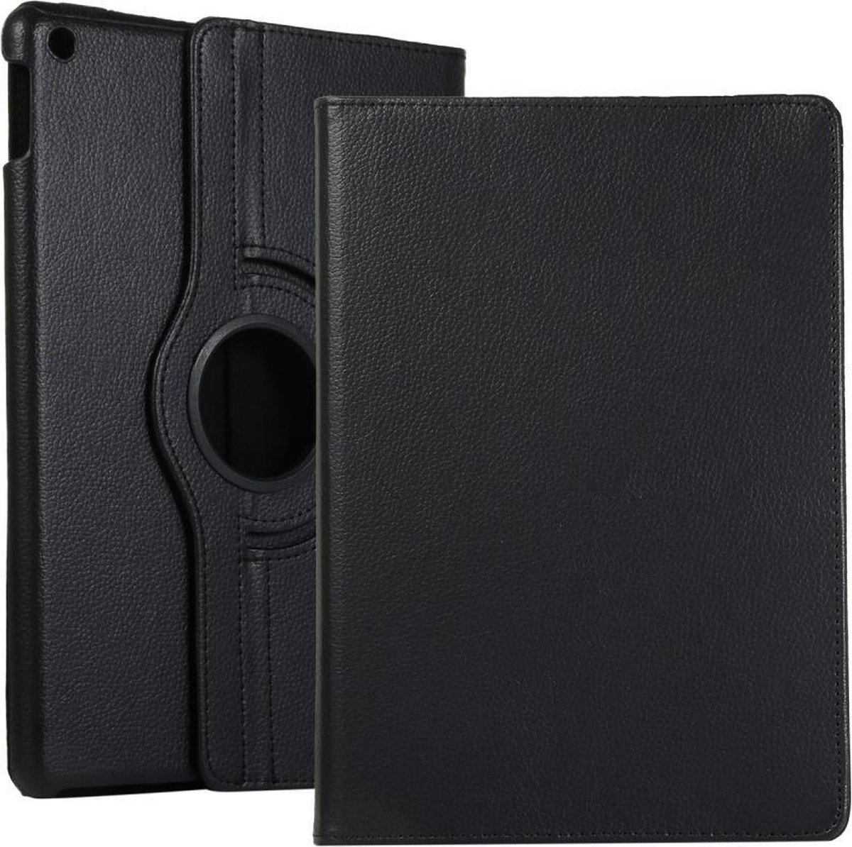 Tablethoes geschikt voor iPad 10.2 Hoesje - 360° Rotating Book Case - Zwart
