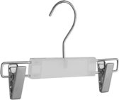 De Kledinghanger Gigant - 50 x Rok / broekhanger (baby) kunststof frosted met anti-slip knijpers, 22 cm