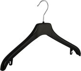 De Kledinghanger Gigant - 20 x Mantel / kostuumhanger kunststof zwart met schouderverbreding, 38 cm