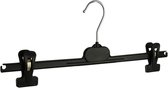 De Kledinghanger Gigant - 30 x Rok / broekhanger kunststof zwart met anti-slip knijpers, 40 cm