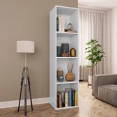 Boekenkast 36x30x143cm Wit (Incl Magazine Houder) - Boeken kast - Boekenrek - badkamer rek - Woonkamer rek