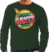 Foute Kersttrui / sweater - The name is Santa bitches  - groen voor heren - kerstkleding / kerst outfit XL (54)