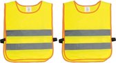 2x Veiligheidsvesten fluorescerend geel voor kinderen - Reflecterende veiligheidsvesten