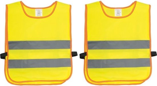 2x Gilets de sécurité jaune fluorescent pour enfants - Gilets de sécurité  réfléchissants