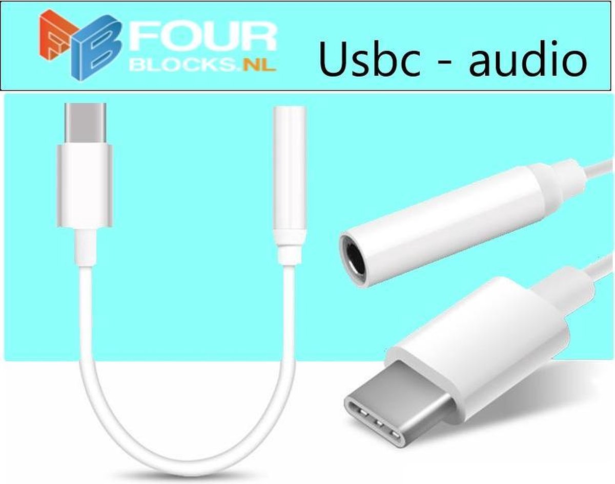 USB-C naar AUX (Jack) audio 3,5mm adapter kabel 9cm. Voor oortjes | bol.com
