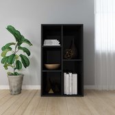 Boekenkast 45x25x80cm Zwart (Incl Magazine Houder) - Boeken kast - Boekenrek - badkamer rek - Woonkamer rek