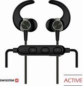 Swissten Bluetooth Oordopjes Active - Draadloze Sport Oordopjes - Zwart
