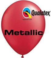 Qualatex Ballonnen Metallic Robijn Rood 13 cm 100 stuks