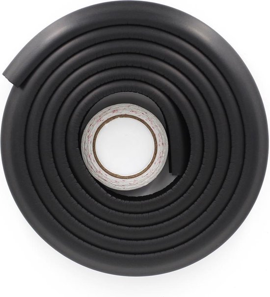 Hoekbeschermer Tegen Scherpe Punten Extra Zacht Zwart - 2Meter X 35Mm - Kinder Bescherming - Stoten - Hoeken - Tafel - Kast - 200cm