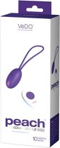 Vedo – Peach Siliconen Vibratie Ei met Afstandsbediening en Accu voor Sterke Bekkenbodem Spieren – 16 cm – Paars