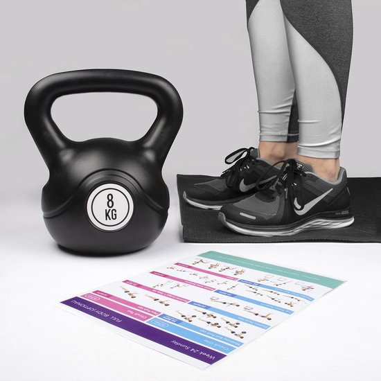Fit Essentials Kettlebell 8 KG Zwart