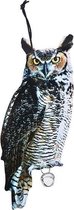 Vogelverschrikker Oehoe uil 40 cm - Tuindecoratie/tuinaccessoires vogelverschrikkers