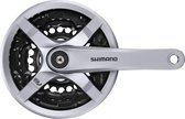Shimano FC-TY501 Crankset 6/7/8-speed, 42-34-24 tanden met kettingbeschermring, zilver Pedaalarmlengte 175mm