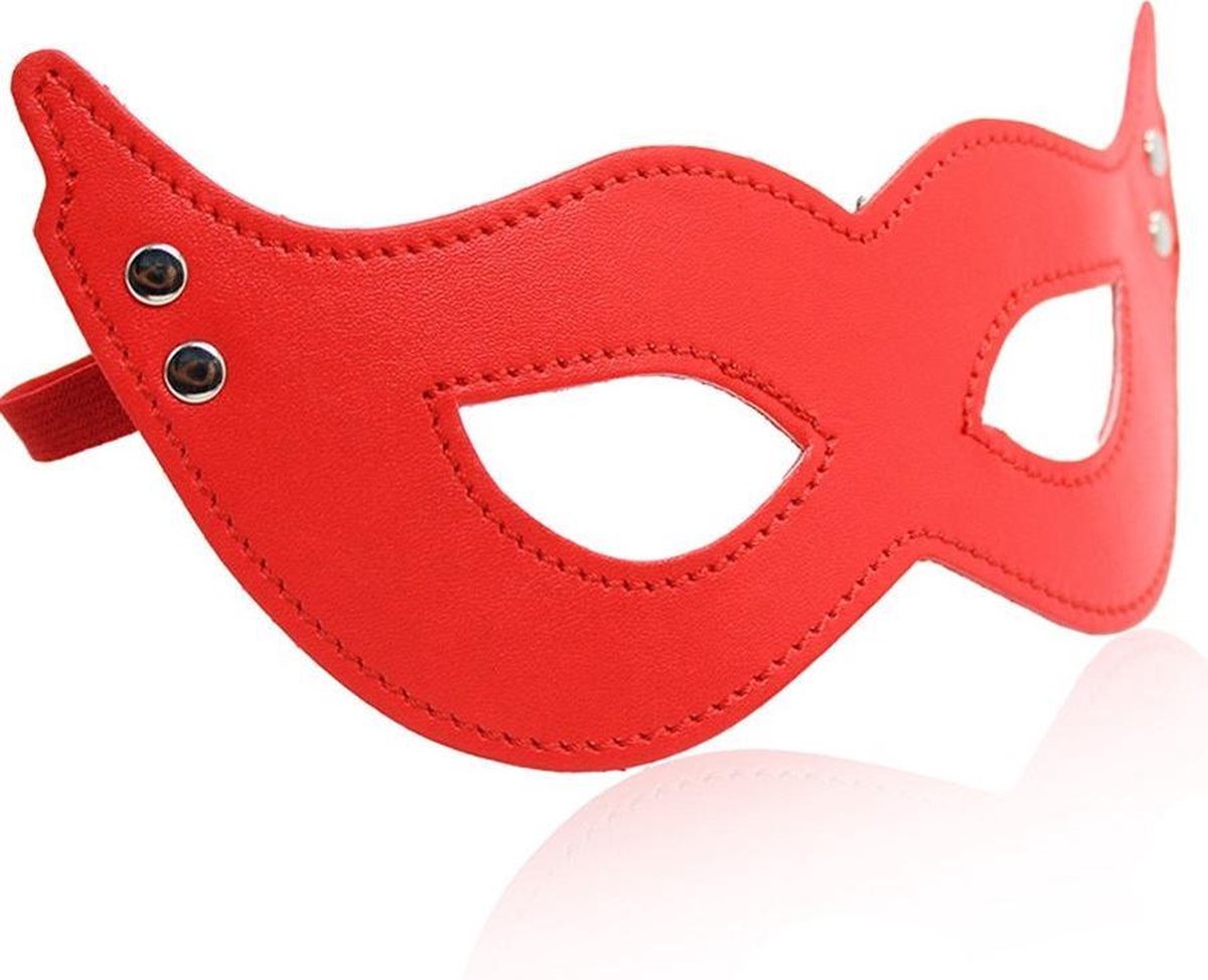 Goedkoopste Banoch - mask villain red - masker van imitatieleer rood