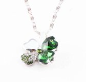 Klaver 4 Hart ketting Groen, Valentijn
