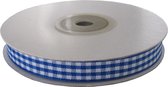 Geruit Lint 10mm (1cm) | Lint met Ruitjes | Gingham Plaid | Donker Blauw | Cadeaulint | Decoratielint | Rol: 22 meter