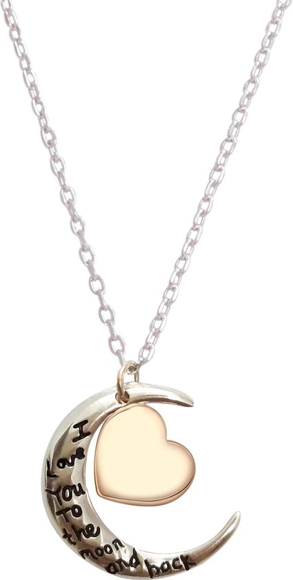 Fate Jewellery FJ484 – I love you to the moon and back – 925 Zilver – Maan – 45cm + 5cm