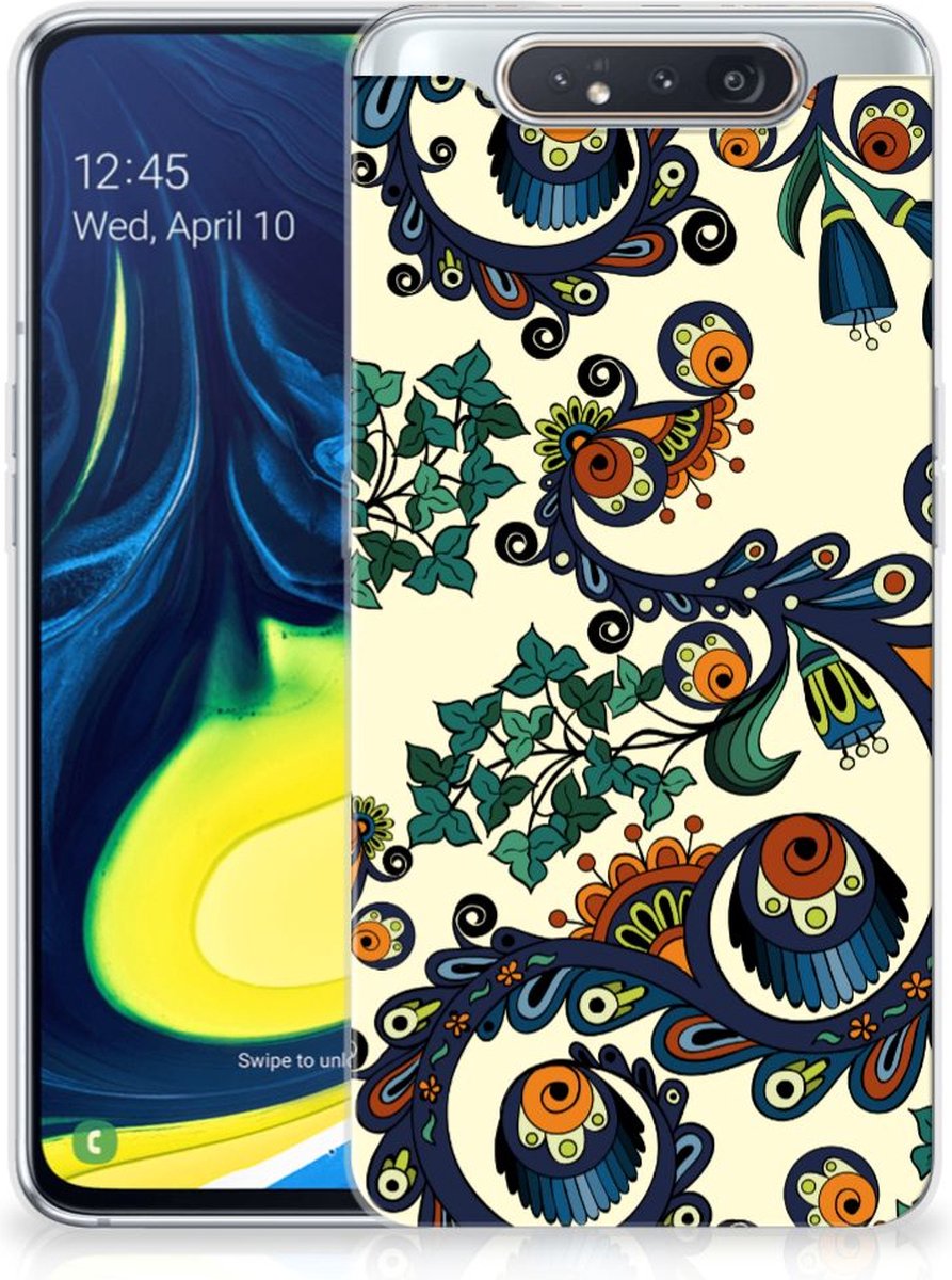 Siliconen Hoesje Samsung Galaxy A80 Barok Flower