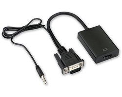 VGA (+ Audio) naar HDMI Adapter - Zwart - VGA naar HDMI Monitor/TV | bol.com