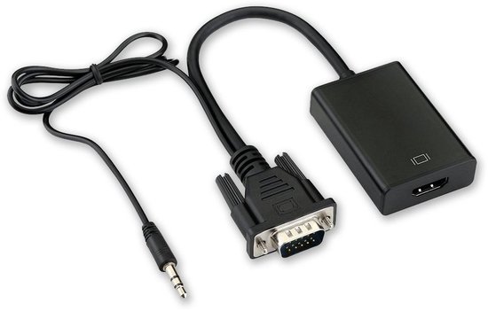 deuropening grijnzend Bedrog VGA (+ Audio) naar HDMI Adapter - Zwart - VGA naar HDMI Monitor/TV | bol.com