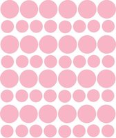 Muurstickers stippen roze - 98 stuks - 5x5cm