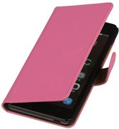 Huawei Ascend Y540 Hoesje - Roze Effen - Book Case Wallet Cover Hoes