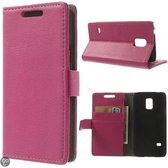 Lychee Wallet case hoesje Samsung Galaxy S5 Mini roze