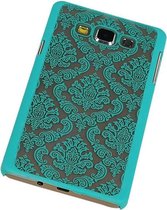 Samsung Galaxy A7 Hardcase Brocant Vintage Turquoise - Back Cover Case Bumper Hoesje