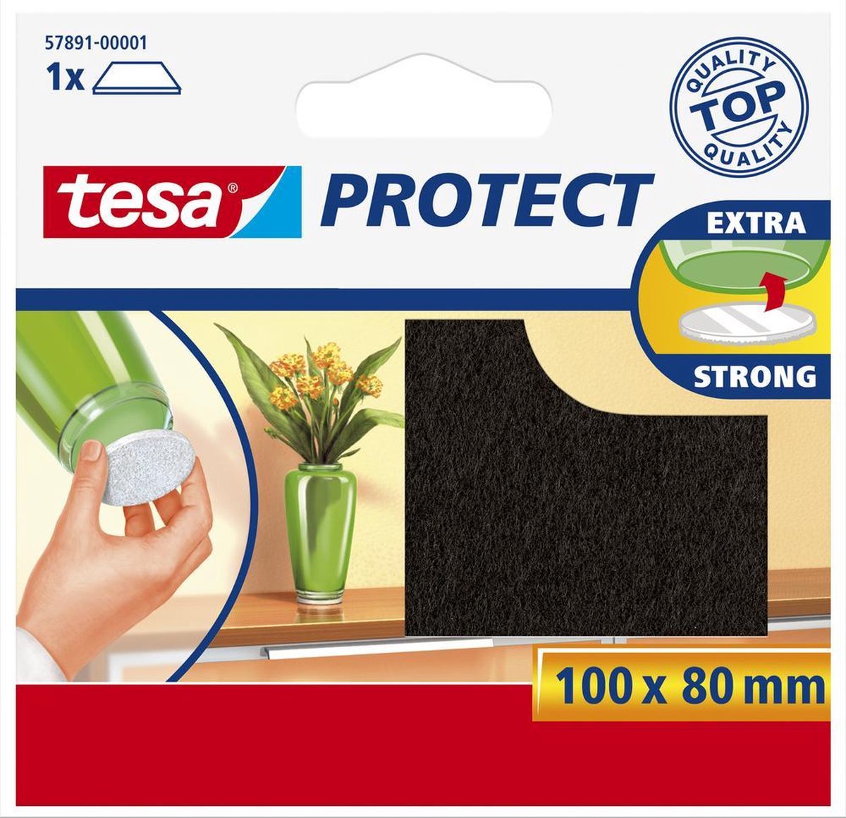 Tesa Protect Beschermvilt Rechthoekig - Bruin - 80 x 100 mm