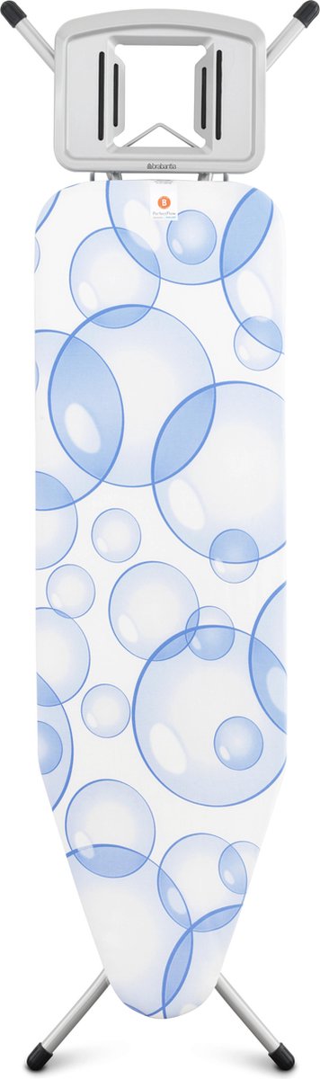 Brabantia Perfect Flow Strijkplank B met Strijkijzerhouder - 124 x 38 cm - Bubbles