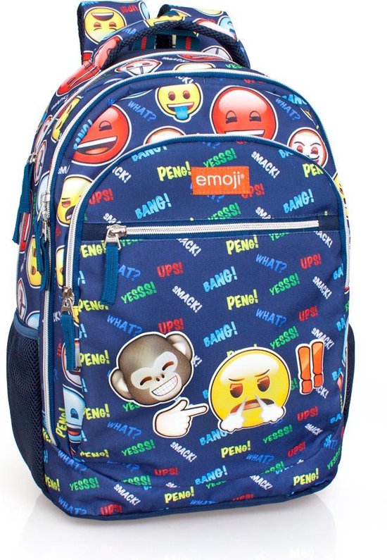 Emoji - Rugzak - Boos - Blauw - 44.5 cm | bol.com
