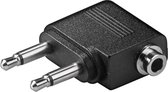 Wentronic 61006 2x3.5 mm mono 3.5 mm stereo Zwart kabeladapter/verloopstukje