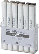 Copic Sketch set 12 kleuren warm grijs