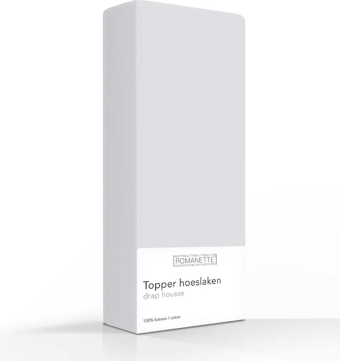 Romanette topper hoeslaken Silver 1-persoons (90x200 cm)