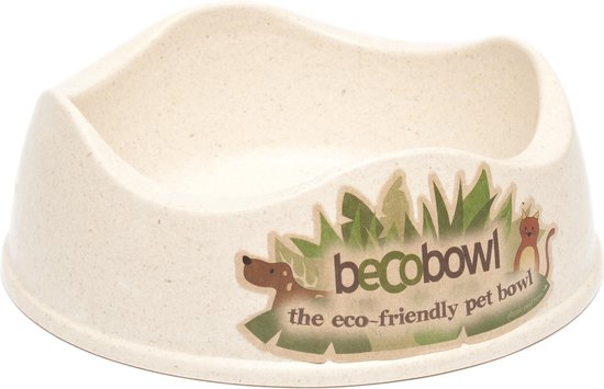 Beco Bowls - Voerbak/ Waterbak voor Honden - Zeer Sterk & Vaatwasserbestendig - Trendy in 4 Kleuren in S/M/L - Kleur: Naturel, Maat: Medium