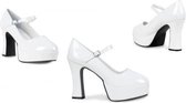 Disco schoenen voor dames wit met hoge hak 41