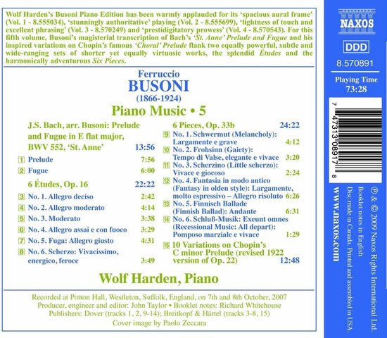 Busoni: Piano Music 5