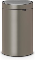 Brabantia Touch Bin poubelle 10 + 23 litres avec 2 seaux intérieurs synthétiques - Platinum
