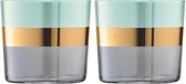 L.S.A. Bangle Waterglas - 310 ml - Set van 2 Stuks - Metallic Groen