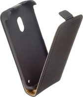 Nokia Lumia 620 Lederlook Flip Case hoesje Zwart