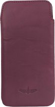 GALATA® Echte Lederen Pouch/etui insteekhoes voor iPhone 6 / 6S paars