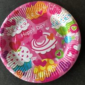 10 stuks kantonnen borden Happy Birthday Cupcake