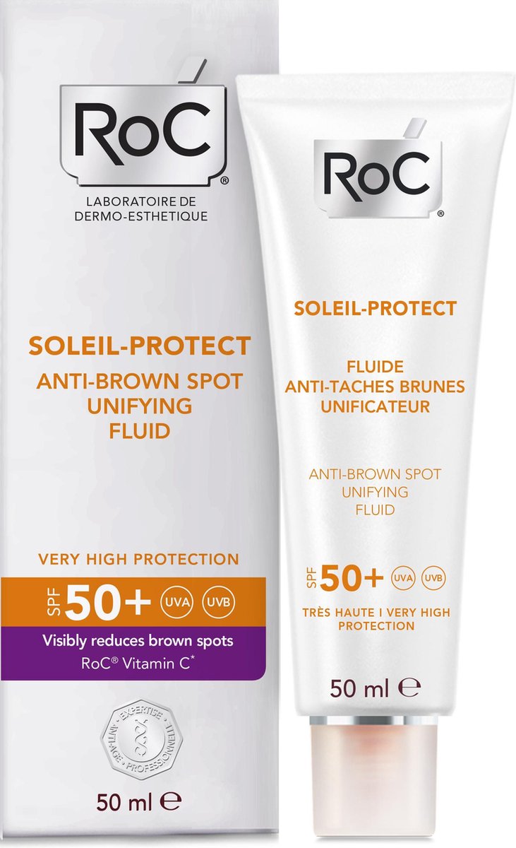 RoC SOLEIL PROTECT Fluide Visage Anti-Taches SPF50 + - 50 ml | bol.com
